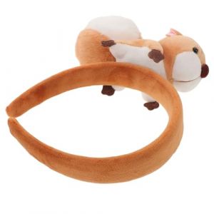 Healvian Serrage-t&ecirc;te &Eacute;cureuil en Tissu Pelucheux Bandeau F&ecirc;te D&eacute;guisement Gar&ccedil;on et Filles Accessoire Cosplay Animalier Marron Doux pour Anniversaire S&eacute;ance Photo (Pxinyao, neuf)