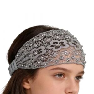 Bandeau en Dentelle - Accessoires Cheveux en Dentelle &agrave; Perles Florale | Serre-T&ecirc;tes Boho Larges Et &Eacute;lastiques,Pour Le Mariage, Les Voyages, Le Port Quotidien, Les Vacances Et La Coiffure (QiWan（LuanChuanXian）BaiHuoDian, neuf)