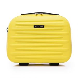 WITTCHEN Skyspeed Line Valise cosmétique Bagages ABS Valise Rigide Trousse de Toilette Trousse de Toilette Pochette cosmétique Femme Bandoulière Sangle de Valise élastique Jaune (WITTCHEN, neuf)