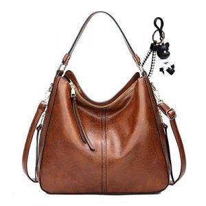 DEERWORD Femme Sac a Dos Sacs à Main Portés Bandouliere Feminin Ados Original PU Cuir 76670 1pc ensemble Marron V1 (WUJUNWEI LTD, neuf)