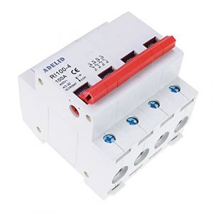 Interrupteur principal, disjoncteur, sectionneur, 4 p&ocirc;les 63 A 400 V CA, montage sur rail DIN (kk-verpackungen, neuf)