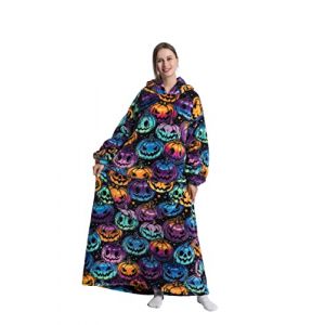 Pterygoid Couverture à Capuche surdimensionnée 140cm- Plaid Polaire Chaud avec Manches, avec Grande Poche et Capuche Large, Pull Plaid Douillet pour Adulte, Cadeau Hiver cocooning (Homegee, neuf)