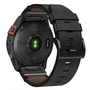Bracelet en Cuir Fenix 8 47mm, Bracelet de 22mm pour Fenix 7, Fenix 7 Solar, Fenix 7 Sapphire Solar, Fenix 7 Pro, Fenix 6 /pro/Sapphire,Fenix 5 /plus,Forerunner 935/945/955, Approach S60,Quatix 5/6/7 (SoulOrange, neuf)
