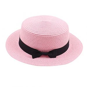 Generisch 2025 Gar&ccedil;ons Enfant Enfant &Eacute;t&eacute; Fedora Chapeau de Paille Large Bord Floppy Plage Soleil Casquette Visi&egrave;re Chapeau de soleil Protection des oreilles 50, g, taille unique (⭐⭐⭐⭐⭐Five star⭐⭐⭐⭐⭐⭐, neuf)