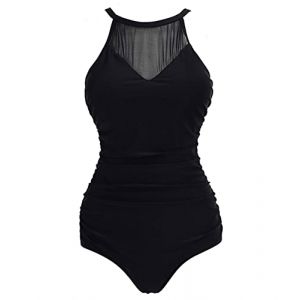 Viloree Maillots de Bain 1 Pièce Femme Amincissant Bikini Grande Taille Monokini Push up Noir 2 3XL (Viloree, neuf)