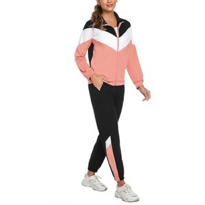 Marvmys Surv&ecirc;tement Femme Tenue de Sport Femme Survetement Femme Ensemble Sportwear &agrave; Manches Longues Tenue d&rsquo;interieur Survetement Femme Zipp&eacute; (ANDA-EU, neuf)