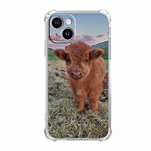 Vesidurt Highland Pampa Cow Coque pour iPhone 14 Plus, motif mignon b&eacute;b&eacute; animal, coque en TPU souple tendance pour iPhone 14 Plus (FengShop, neuf)
