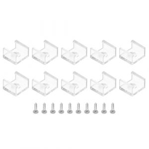 PATIKIL Clips De Fixation Pour Bande Lumineuse Led Lot De 100 Supports De Fixation En Plastique Avec Vis Pour C&acirc;ble Ruban brillant N&eacute;on Rgb De 10 Mm Transparent (PATIKIL UK, neuf)