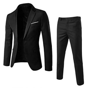 pvucpot Mariage Blazer Croisé Homme Veste Costume Costumes Fêtes Costume 2 Pieces Bleu Blazer Croisé Chic Costume 3 Pieces Costume Mariage Grande Taille Costumes Et Vestes Costume (goodups, neuf)