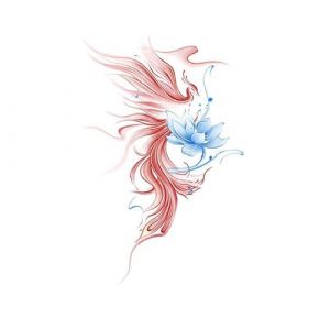 Tatouage de simulation de lotus bleu phénix rouge à la taille et au bras, autocollants de tatouage de couleur pour femme, autocollants durables et imperméables, faux tatouages (CHJWEIHHERT, neuf)