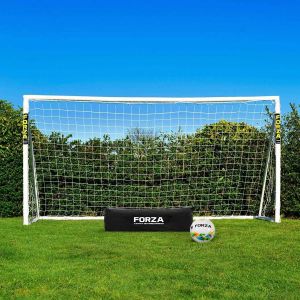 FORZA 3,7 m x 1,8 m But de Football en PVC | Cage pour Enfants avec Poteaux R&eacute;sistants aux Intemp&eacute;ries | Sac de Transport, Mur de Tir et Ballon en Option (4. But + Sac + Ballon) (Net World France, neuf)