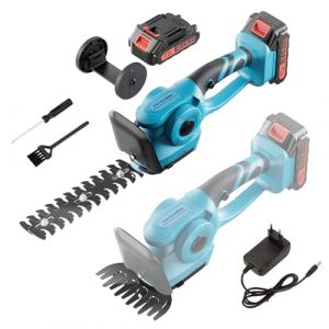 21V Brushless Taille Haie Batterie, Sculpte Haie et Taille Herbes sans Fil, Taille Haie Electrique/Cisaille à Gazon, Poignée Rotative, 2000 mAh Batterie (Spark sell, neuf)