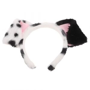 JOINPAYA Serrage-T&ecirc;te Oreilles de Dalmatien Adulte en Peluche Douce Noir et Blanc Bandeau Costume Animaux L&eacute;ger et Confortable pour F&ecirc;te Cosplay et D&eacute;guisement de Chien Tachet&eacute; (YUYOOT, neuf)