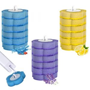 Rzspher Brosse WC jetable, avec 18 recharges de nettoyant, syst&egrave;me de nettoyage des toilettes avec t&ecirc;tes de recharge jetables, kit de barre de WC murale (18 t&ecirc;tes de nettoyage de rechange) (fuzhourizidianzishangwuyouxiangongsi, neuf)