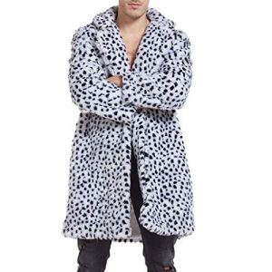 Manteau en Fausse Fourrure imprimé léopard pour Hommes Veste en Fourrure synthétique pour Homme Manteau d'hiver Manteau Parka Homme Hiver Chaud Fourrure Pardessus Leopard Grande Taille Blousons (GMGM  (Économisez 50% sur 1 des 2 articles), neuf)