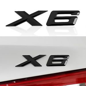 OYDDL X6 Embl&egrave;me Brillant Noir Remplacement Compatible avec BMW Trunk Lid Embl&egrave;me Badge Nameplate &Eacute;tiquette Decal Number Letters (Noir brillant, X6) (YZDDL1, neuf)