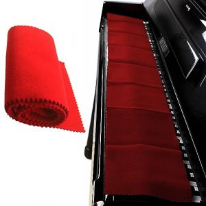 JSKWIKE Couvre-Clavier de Piano en Velours de Halourde Rouge, Compatible avec Yamaha, Casio, Roland et Williams, Lavable en Machine, Idéal comme Cadeau pour Garder les Touches de Piano Propres (puerlongyangyaoshangmaoyouxiangongsi, neuf)