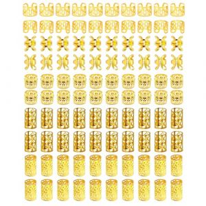 Bijoux Cheveux, 100 pièces Bijoux de Cheveux, Bijou Cheveux, Bijoux Cheveux Tresse, Bijoux de Cheveux pour Femme, Bijoux Tressés, Bijoux Tresses, Bijoux pour Cheveux, Bijoux Tresses Africaines（Doré） (SUSAN ALICE MORROW-, neuf)