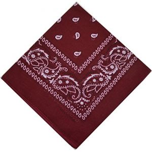 Schals & T&uuml;cher Bandana - Foulard de Motard en Coton - Prot&egrave;ge-dents - Foulard de Pirate, Bordeaux et Blanc, 53x53 cm (Orientalhaus-de, neuf)