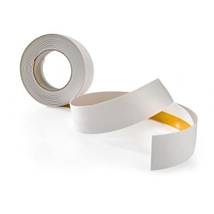 Quest Plinthe adh&eacute;sive - Profil&eacute; de transition - Plinthe de recouvrement- Profil&eacute; de sol pour l'int&eacute;rieur - PVC Flexible Plat - Largeur 50 mm | Longueur 5 m&egrave;tres | Blanc (QuestProfile, neuf)