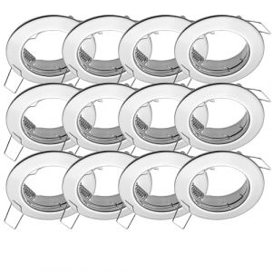 Oktaplex 12er Set Sedan Spots &agrave; encastrer plats pour GU10 & modules LED - Cadre 60mm mesure du trou chrome Lampe &agrave; encastrer ronde (ETAPLEX GmbH, neuf)
