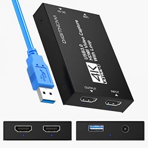 DIGITNOW!Carte de Capture HDMI 4k,Capture 1080p60, Enregistrement Audio Vidéo Grabber Numériseur Full HD 1080P pour PS5, PS4, Xbox Series X/S, Xbox One, Nintendo Switch (Digitgarden-EU, neuf)