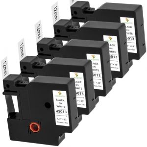 5x Ruban pour &Eacute;tiqueteuse Yuanqimm Compatible pour Dymo D1 12mm Noir sur Blanc &Eacute;tiquette 45013 S0720530, pour LabelManager 160 210D 360D 280 500TS PNP Labelpoint 250 100 150 Labelwriter 450 DUO (Yuanqimm, neuf)