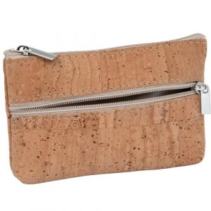 SIMARU Porte-Monnaie en liège Fin avec 2 Compartiments à Fermeture éclair pour Cartes, Billets et pièces de Monnaie, Porte-Monnaie Durable - Alternative Végétalienne au Cuir (Simaru GmbH, neuf)