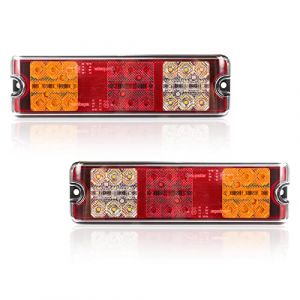 Yuanjoy 2 Kit Feux Arrière LED Pour Remorque, 12V/24V Éclairage LED Imperméable, Avec Clignotant, Frein, Position, Marche Arrière, Réflecteur, Pour Tracteurs, Camions, Caravanes, Vans (Yuanjoy, neuf)