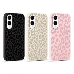 Yoedge 3 Pi&egrave;ces Coque pour Samsung Galaxy S25 Edge 5G 6,7", Silicone avec Aesthetic Motif L&eacute;opard Design &Eacute;tui pour Femmes, Antichoc Anti-Rayures Bumper Protection Housse pour Samsung S25 Edge 5G (Lei Xiao, neuf)