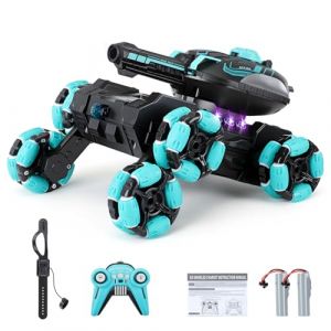 Char RC T&eacute;l&eacute;command&eacute; Gesture Sensing Voiture Telecommand&eacute; Tout Terrain 2.4Ghz R&eacute;servoir T&eacute;l&eacute;command&eacute; Jouet 360&deg; Rotation Battle Tank RC Tir Balles d'eau avec pour Enfants Adultes Cadeau (LULUXING, neuf)