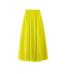 BrightGlow Jupe longue en tulle pour femme - A-ligne midi - Jupe de sous-v&ecirc;tements - Jupe &agrave; couches - Jupe pliss&eacute;e - Jupe en tulle pour femme avec taille haute - Robe de sc&egrave;ne - Jupe en maille tutu (BrightGlowSH, neuf)