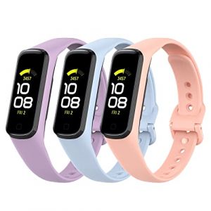 Gheper 3 PI&Egrave;CES Bracelet de rechange en silicone souple Compatible avec Samsung Galaxy Fit2 SM-R220 les bracelets d'accessoires de montre intelligente (pas pour Fit E SM-R375/Gear Fit 2 R365/R360) (Gheper-FR, neuf)
