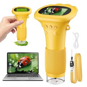 Microscope pour Enfants Portable 1000X, écran IPS 2,0", USB, lumières LED, Connexion au PC, Mini Microscope pour l'extérieur, à partir de 3 Ans (PIERIOOCOMMUNEXIS, neuf)