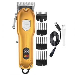Tondeuse Cheveux Professionnelle, Cordless Professional Hair Clipper Adjustable Hair Trimmer For Men Electric Beard Hair Cut Machine Rechargeable(Yellow) (nanfengxianluoleixiaoshoubu, neuf)