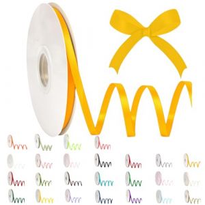 POPOYU Ruban de Satin Dor&eacute; 6mmx91m,Ruban Boite Gateau Ruban Dor&eacute; Satin pour Cadeau Emballage,Ruban Tissu pour Noel C&eacute;r&eacute;monie Mariage Artisanat D&eacute;coration,Bouquet Voitures, Anniversaire (Official flagship store of bubble fish, neuf)
