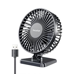 Gaiatop Ventilateur de bureau USB, petit mais puissant, personnel, portable, silencieux, 3 vitesses, mini ventilateur de bureau r&eacute;glable pour le refroidissement de la maison, du bureau, de la voiture (Gaiatop, neuf)