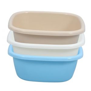 SHERCHPRY Bassine Carr&eacute;e en Pp 3 Pi&egrave;ces Grosse Taille &Eacute;paisse Multi-usages Lavage Vaisselle Maison Famille Couleurs Bleu Kaki Blanc (Dnna Huang, neuf)