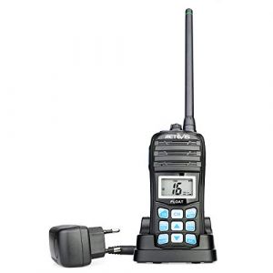 Retevis RT55 Marine Radio, IP67 &Eacute;tanche Talkie Walkie, 88 Canaux, Vibration, Flottante, Radio VHF Marine Portable pour Navigation, Yacht (Noir, 1 Pcs) (RetevisDirect, neuf)