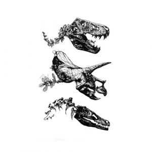 Autocollants de tatouage modèles féminins totem noir et blanc tête de dinosaure poignet simulation de beauté sauvage autocollants de tatouage couple (CHJWEIHHERT, neuf)