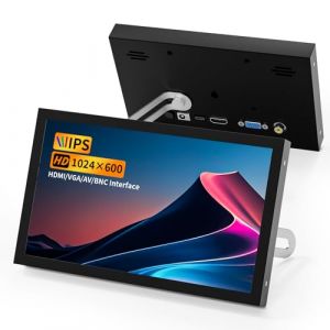 Aurevita Mini moniteur HDMI 7" portable VGA avec AV BNC 1024 × 600 écran LCD avec haut-parleurs intégrés, angle de vue de 178° IPS, mini écran multifonction pour Raspberry Pi PC/TV/DVD/CVBS (Aurevita, neuf)