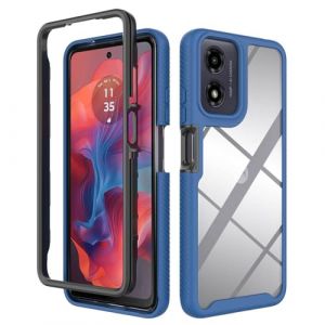 SEAHAI Transparente Coque pour Motorola Moto E14/Moto G24/Moto G24 Power/Moto G04/Moto G04S, &Eacute;tui Rigide PC/Cadre Anti-Chute/Souple TPU Housse Gel Silicone Case Antichoc Cover - Bleu fonc&eacute; (Liner-EU, neuf)