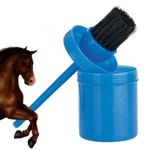 Bouteille d'huile de cheval avec brosse | Brosse hydratante &agrave; l'huile de foin de cheval | Huile avec seau | Accessoires de toilettage pour chevaux | Entra&icirc;nement de chevaux, piste de course, &eacute;levage (spraiy, neuf)