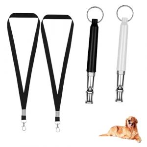 Sifflet &agrave; Ultrasons pour Chien Silencieux,2 Pi&egrave;ces Sifflet Anti Aboiement Haute Fr&eacute;quence R&eacute;glable,pour le Dressage et le Rappel,avec Lani&egrave;re,Outil d'&Eacute;ducation Canine Sifflets de Rappel (Zpeiran, neuf)