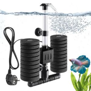AQQA Filtre d'aquarium, pompe de filtre interne &eacute;lectrique 5 W, filtre &eacute;ponge submersible silencieux avec filtration multi-&eacute;tapes, pour aquarium jusqu'&agrave; 150 L (Aqqa, neuf)