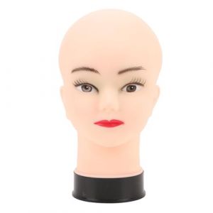 Tête de Mannequin en PVC, Tête de Mannequin Chauve Féminine, Tête Plate de Mannequin de Formation Professionnelle, Tête de Mannequin Chauve, Tête de Poupée de Maquillage (Depisuta, neuf)