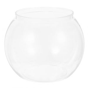 Bocal à poisson rouge transparent - Petit bol à poisson en plastique - Bol à bonsaï - Fleur de lotus - Mini bocal à poisson plat en plastique - Bol à poisson rond pour poissons rouges et petites (RongO, neuf)