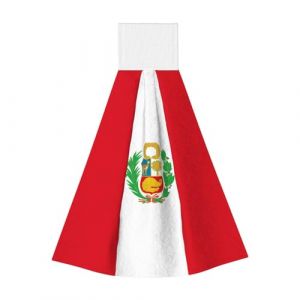 Drapeau du P&eacute;rou Serviette Portable &agrave; Suspendre Serviette Velours Super Absorbant Serviette de Cuisine Enfant Adulte Salle de Bain Cuisine Suspendu Serviette (wangzhenyangxiaodian, neuf)