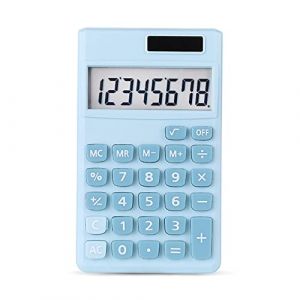 Mini calculatrices, Calculatrice de Poche, Batterie Solaire à 8 Chiffres, Calculatrice de Bureau pour Le Bureau, la Maison et l'école | Calculatrice Simple à Fonction Standard, Petit-Bleu (Pop Tools, neuf)