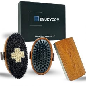 ENUKYCOM Outil de toilettage spécialisé pour chevaux et chiens à poils courts à double couche [pour bouledogue anglais et bouledogue français, Pit Bull, Boxer, Doberman Pinscher et plus] et chats – (SUNMYBEY, neuf)